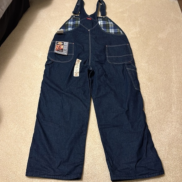 Dickies zip fly multi use pocket insulated bib overalls size 46 X 30 - Picture 8 of 12